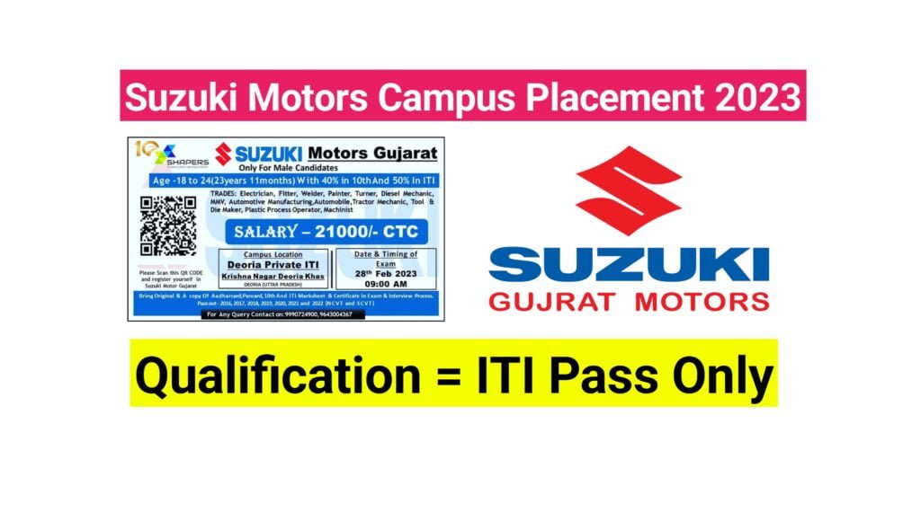 Suzuki Motors Iti Campus Placements