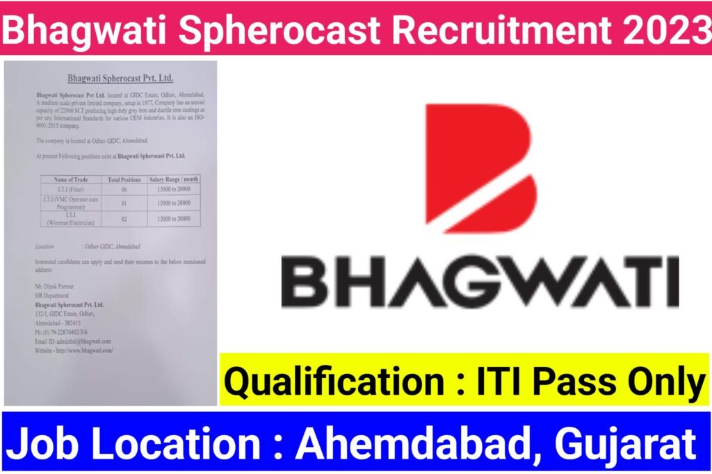 Bhagwati Spherocast Recruitment 2023 ITI Jobs