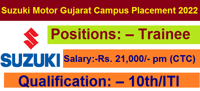 Suzuki Motor Campus Placement 2022