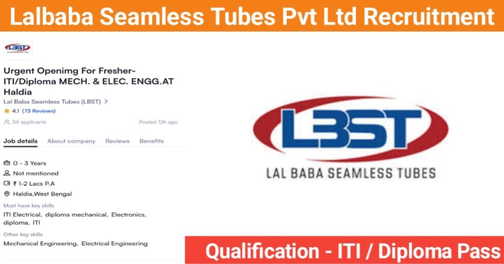 Lalbaba Seamless Tubes Private Limited Recruitment 2023